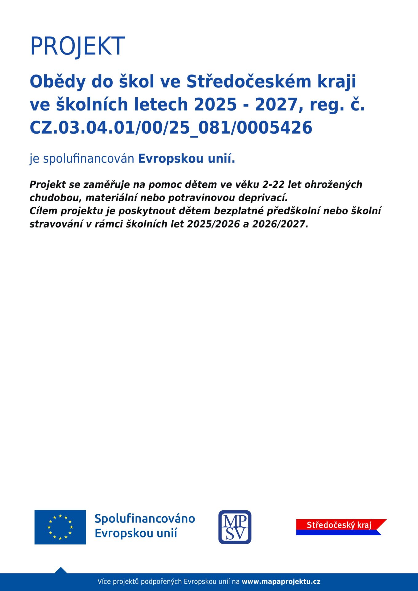 Obědy do škol ve Středočeském kraji